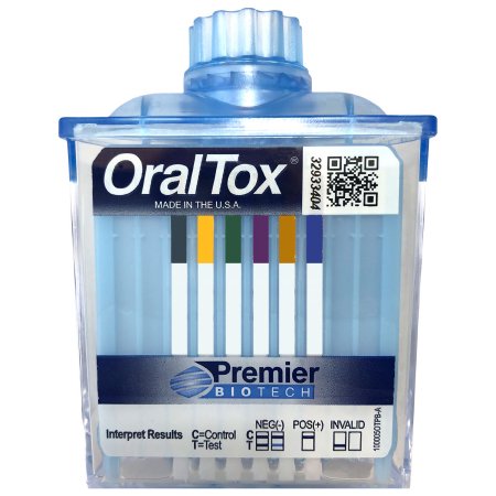 OralTox - Drugs of Abuse Test 5-Drug Panel AMP, COC, OPI, PCP, THC Saliva Sample 25 Tests - Premier Biotech - OT-80504