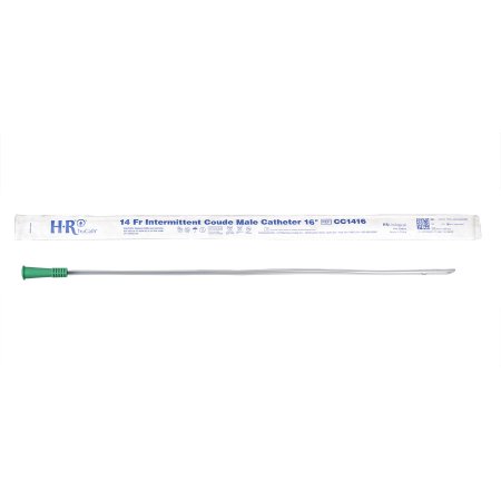 TruCath - Urethral Catheter Coude Tip Uncoated PVC 14 Fr. 16 Inch - Hr Pharmaceuticals - CC1416