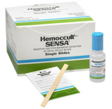 Hemocue Hemoccult Sensa Single Slides Rapid Test Kit Colorectal Cancer Screening Fecal Occult Blood Test (FOBT) Stool Sample CLIA Waived 100 Tests - 64151A