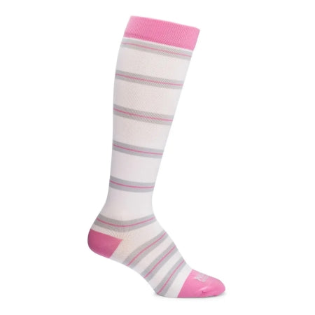 Motif Medical - Maternity Compression Socks Knee High Small White / Pink / Gray Closed Toe - AAB0002-01