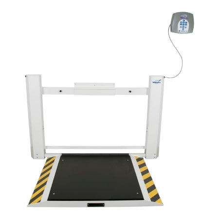 Health O Meter - Wheelchair Scale Digital LCD Display 1000 lbs. 454 kg Capacity White AC Adapter / Battery Operated - 2900KL-AM