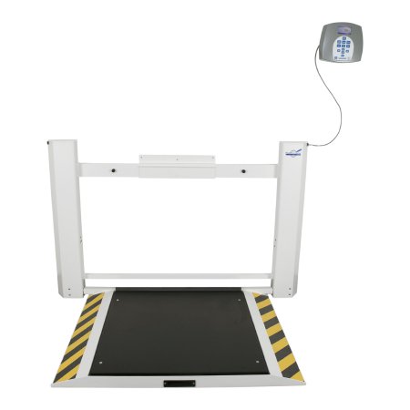 Health O Meter - Wheelchair Scale Digital LCD Display 1000 lbs. 454 kg Capacity White AC Adapter / Battery Operated - 2900KL-AM