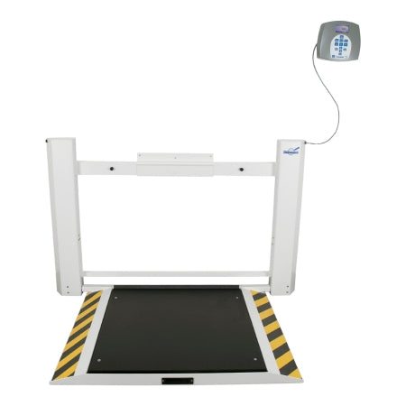 Health O Meter - Wheelchair Scale Digital LCD Display 474 kg Capacity White AC Adapter / Battery Operated - 2900KG-AM-BT