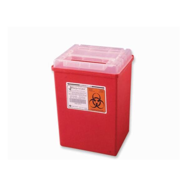 Fisher Scientific Co. Container Sharps Fisherbrand/Sharps-A-Gator 7Gal Rectangular Pp Red/Clear Each - 14827104