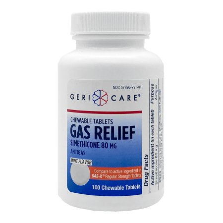 McKesson - Gas Relief 80 mg Strength Chewable Tablet 100 per Bottle - 791-01-GCP