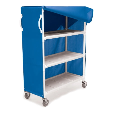 Market Lab - Linen Cart 3 Shelves PVC 2 Locking Non-Marking Casters - 5911-BL