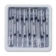 Becton Dickinson PrecisionGlide Allergy Tray 1 mL 26 Gauge 1/2 Inch Attached Needle Without Safety - 305538