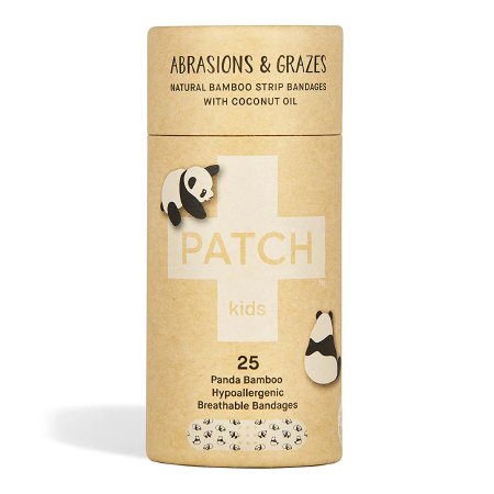 Patch Kids - Adhesive Strip with Coconut Oil 3/4 X 3 Inch Bamboo Rectanlge Kid Design (Panda) Sterile - 35134700009