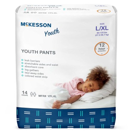 McKesson - Unisex Youth Absorbent Underwear Pull On with Tear Away Seams Large / X-Large Disposable Heavy Absorbency - YPLXL