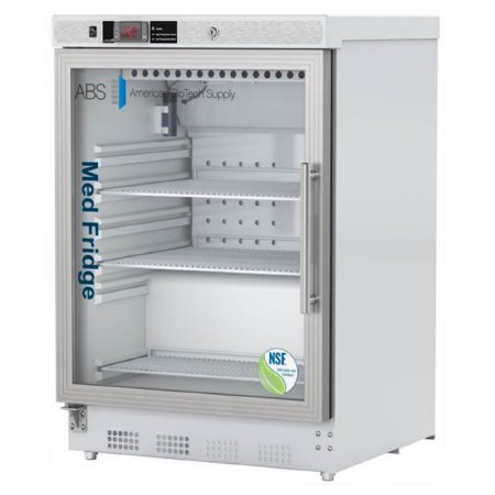 ABS - Undercounter Refrigerator Pharmaceutical 4.6 cu.ft. 1 Swing Glass Door Left Hinged Cycle Defrost - PH-ABT-NSF-UCBI-0404G-LH
