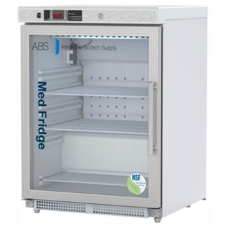 ABS - Undercounter Refrigerator Pharmaceutical 4.6 cu.ft. 1 Swing Glass Door Left Hinged Cycle Defrost - PH-ABT-NSF-UCBI-0404G-ADA-LH