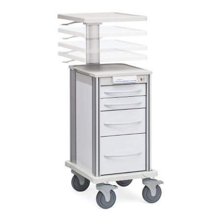 Market Lab - Adjustable Workstation Narrow Pace Cart 4 Drawers Without Shelves - 107682