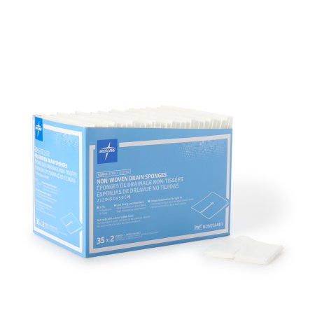 Medline - Split Sponge Polyester / Rayon 2 X 2 Inch Sterile - NON256001