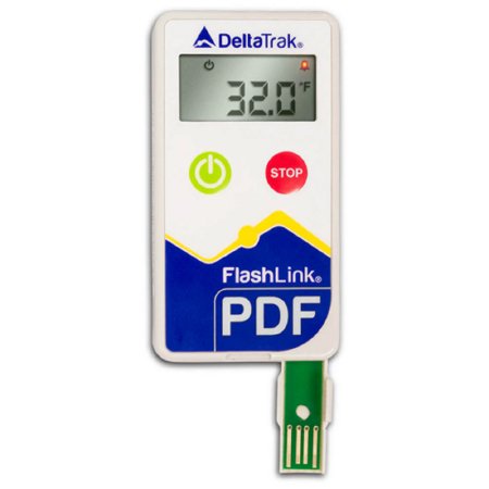 Flashlink PDF Logger - Temperature Data Logger with Alarm Fahrenheit -40°F to +122°F (-40°C to +50°C) Internal Sensor Battery Operated - Deltatrak - 40202