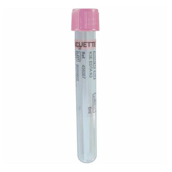 Greiner Vacuette Tube Venous Blood Collection Vacuette 6Ml 13X100Mm Plstc K3Edta Pink/Black 50/Pk - 22040096