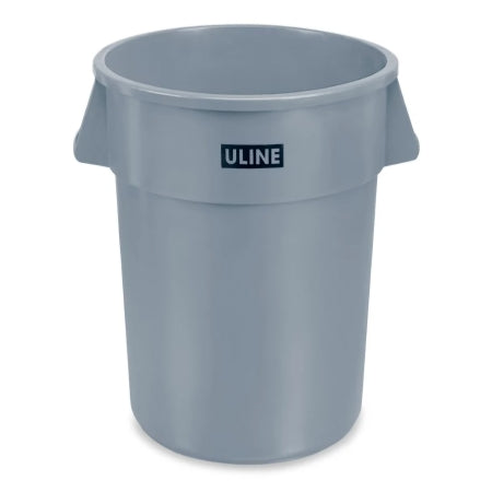 Uline - Trash Can 44 gal. Round Gray LLDPE Open Top - H-3688GR