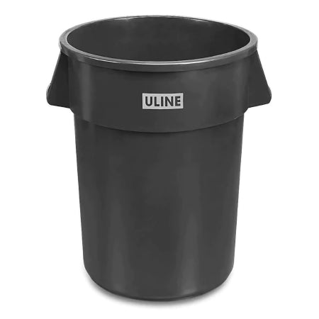 Uline - Trash Can 44 gal. Round Black LLDPE Open Top - H-3688BL