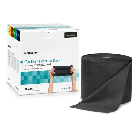 McKesson CanDo - Exercise Resistance Band Black 5 Inch X 50 Yard X-Heavy Resistance - McKesson - 169-5625
