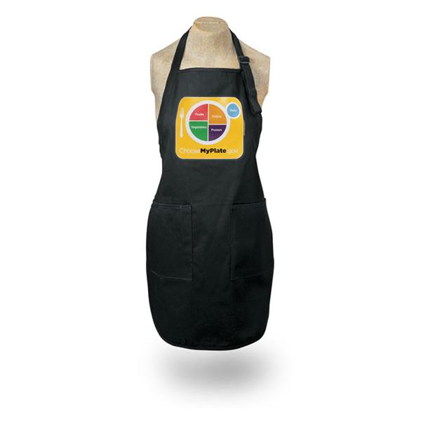 Nasco Company Apron Printed Usda Myplate Black Each - WA29791HR