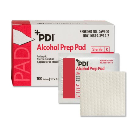 PDI - Alcohol Prep Pad 70% Strength Isopropyl Alcohol Individual Packet Sterile - C69900