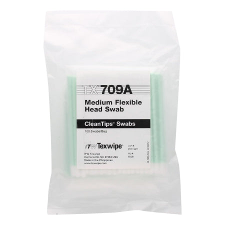 Cleanfoam - Cleanroom Swabstick White / Green NonSterile Foam / Nylon 4.1 Inch Length Disposable - Texwipe - TX709A