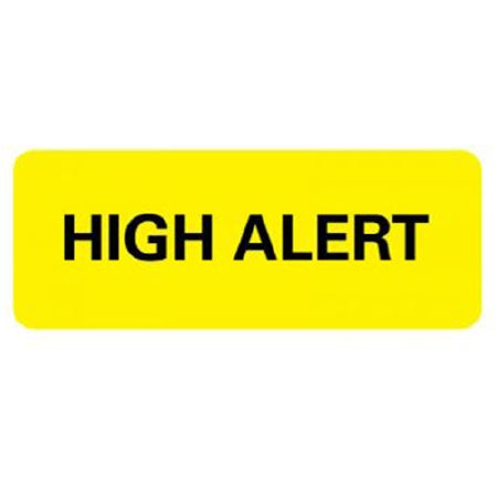 UAL - Pre-Printed Label Advisory Label Yellow Paper HIgh Alert Black Warning Label 7/8 X 2-1/4 Inch - United Ad Label - ULHN602