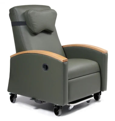 Lumex Ortho-Biotic II - Wood Cap Arm Recliner Taupe Tente Caster - FR597G8584