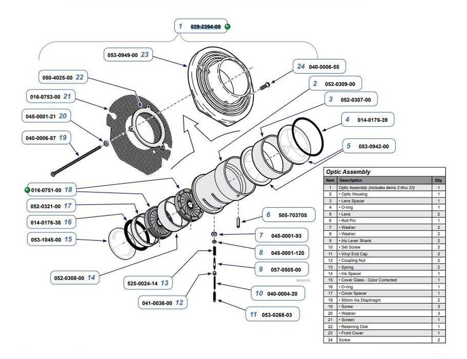 Optic Assembly For 354 Lighthead 