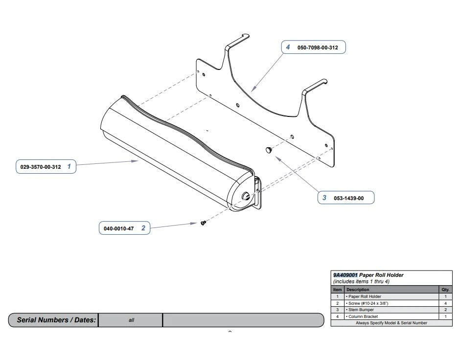 Midmark - Paper Roll Holder - 9A409001
