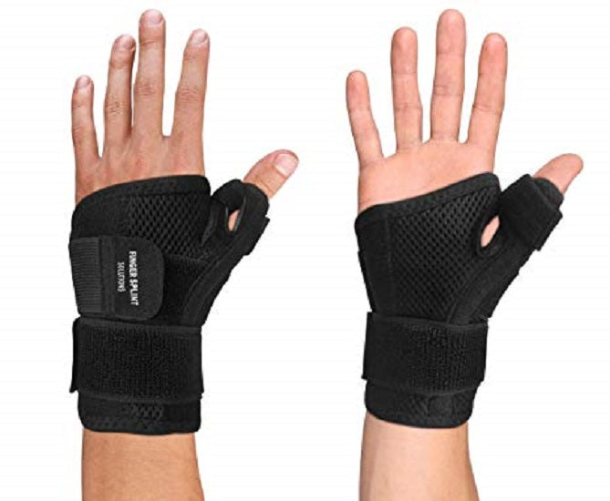 Universal Lacer - Wrist Brace with Abducted Thumb Aluminum / Nylon / Stockinette Left Hand Black One Size Fits Most - 73-8501-000