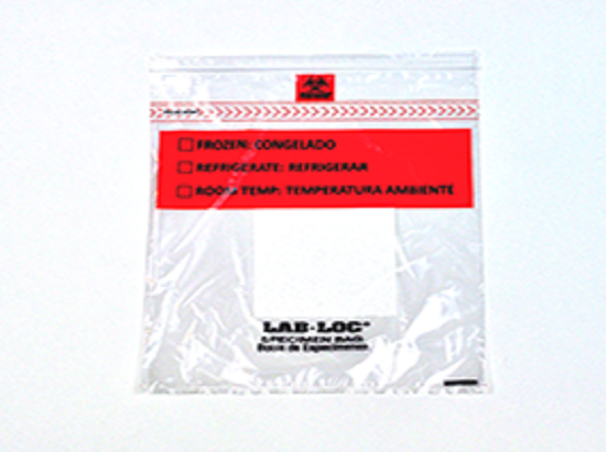 Specimen Bags with Removable Biohazard Symbol and Absorbent Pad
