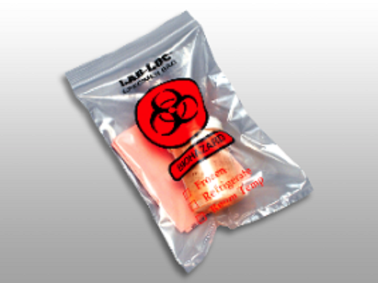 Reclosable 3-Wall Specimen Transfer Bag (Biohazard)