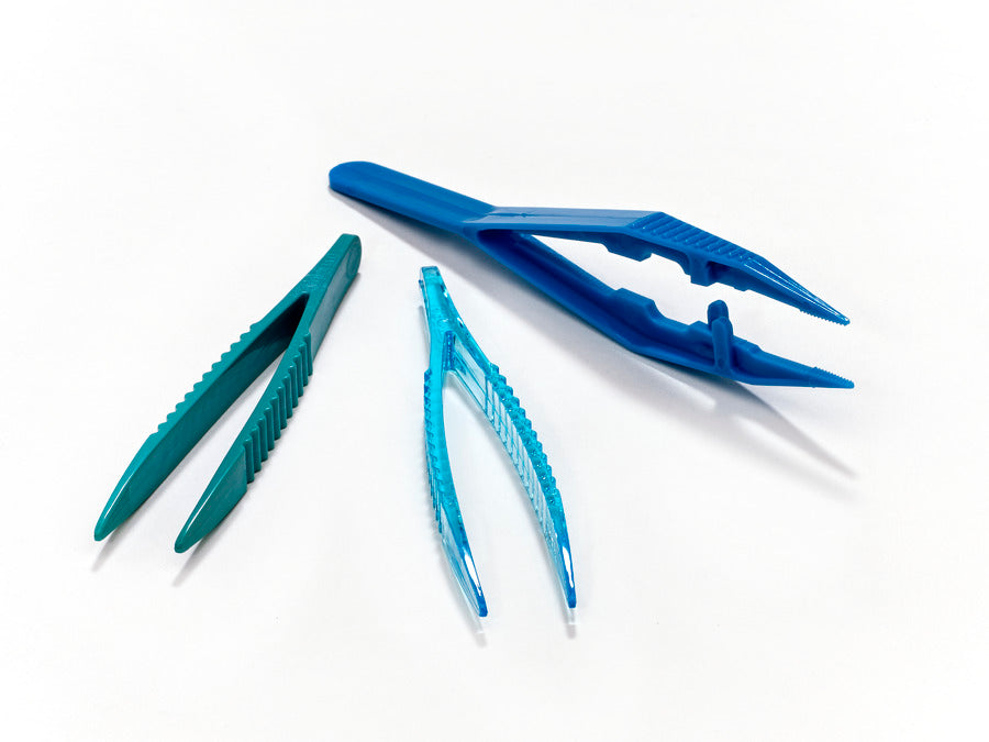 Caplugs Dressing Forceps 105 mm Polystyrene Sterile NonLocking Thumb Handle Straight