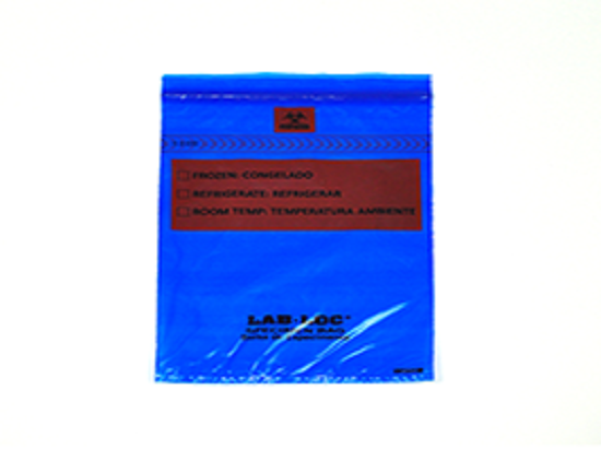 Lab-Loc Specimen Bags with Removable Biohazard Symbol - Blue Tint