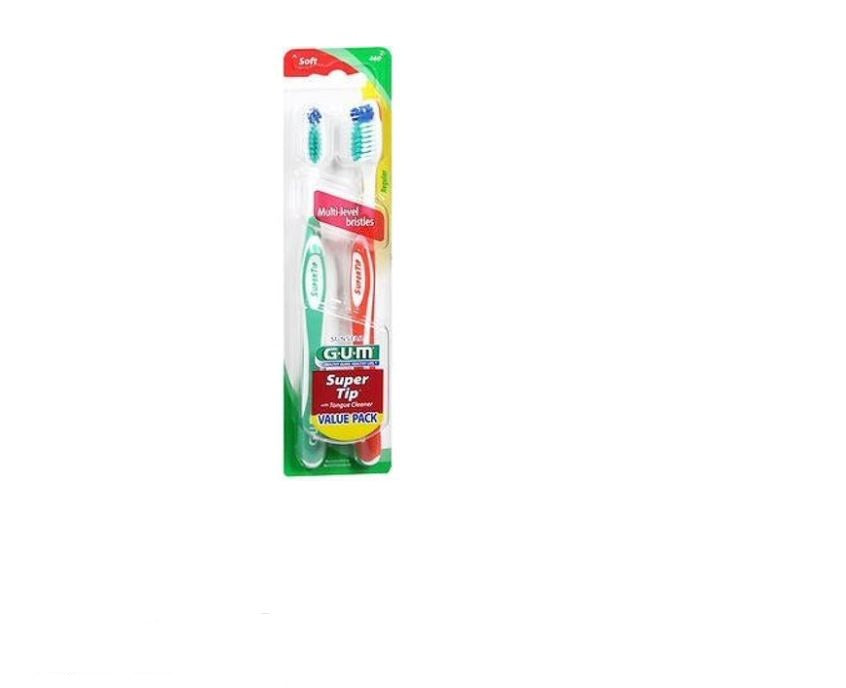 GUM Super Tip Toothbrushes Value Pack Soft Regular