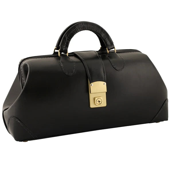 Professional Case - Doctor Bag Black Leather 6 X 9 X 16 Inch - S-25216-BA