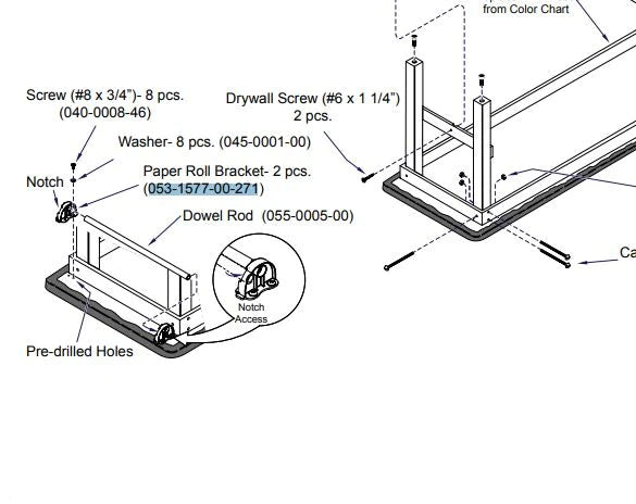 Midmark - Paper Roll Bracket Midmark Ritter 222/223/204 Exam Table - 053-1577-00-271
