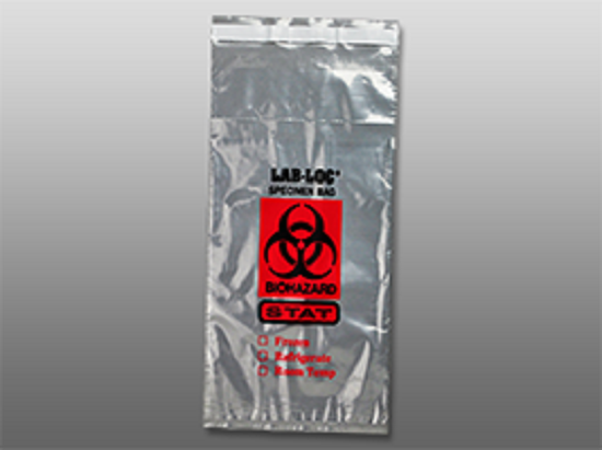 Clear Adhesive Closure Tamper-Evident 3 Wall Specimen Transfer Bag