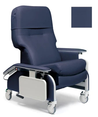 Graham-Field - Clinical Care Drop Arm Recliner Imperial Blue Four Tente Swivel Caster, Three Locking Caster - FR566DGH432