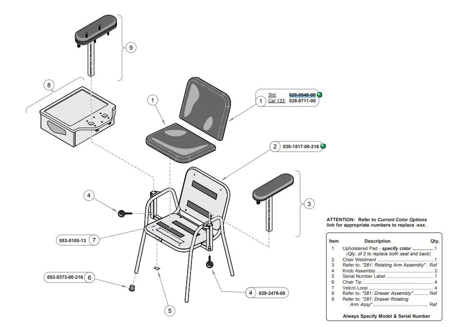 Midmark - Upholstery For Seat Back - 028-0548-00