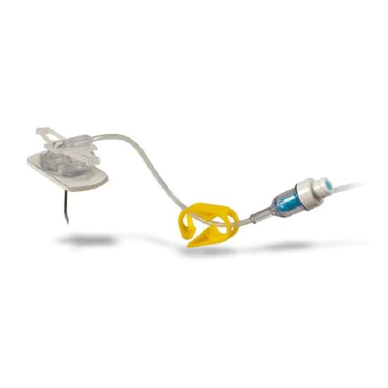 EZ Huber - Huber Infusion Set 22 Gauge 1/2 Inch 8 Inch Tubing Needleless Injection Port - SHW22-50YS