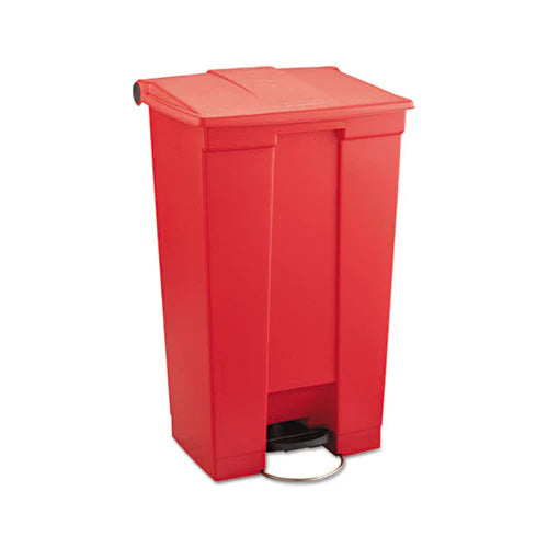 Rubbermaid - Trash Can 23 gal. Rectangular Red Plastic Step On - RCP6146RED