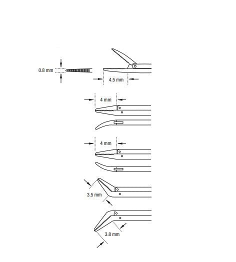 Olympus America - Ear Forceps Richards 2-4/5 Inch Shaft Length Stainless Steel NonSterile NonLocking Finger Ring Handle Straight 4.5 mm Jaw Length with Serrated Tips - 131010