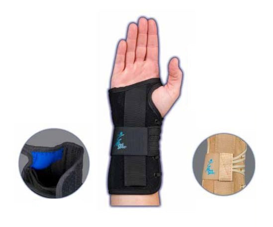 Wrist Lacer - Wrist Brace Aluminum / Felt / Suede Left Hand Black Small - 223952
