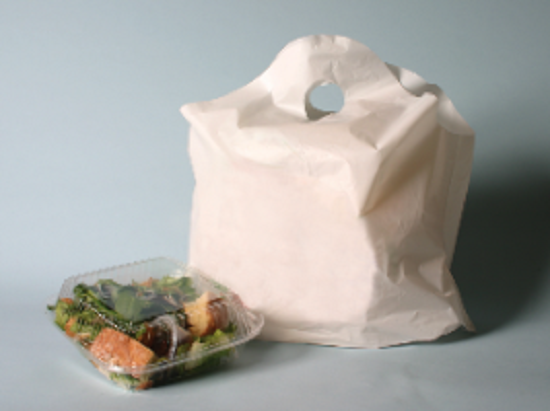 Unprinted WhiteTake Out Bag with Wave Top Handle