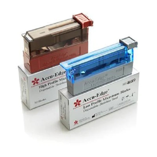 Accu-Edge - Microtome Blade Low Profile, PTFE Coated Stainless Steel, Ultra Sharp Edge, 8 mm Height, Disposable - 4689