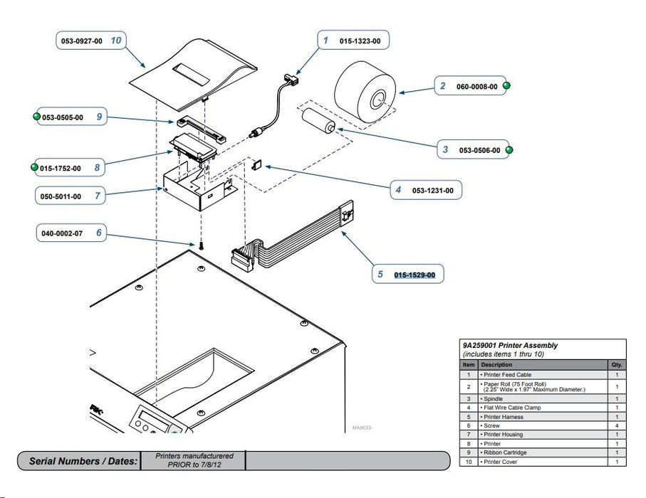 Printer Ribbon Cable Assembly