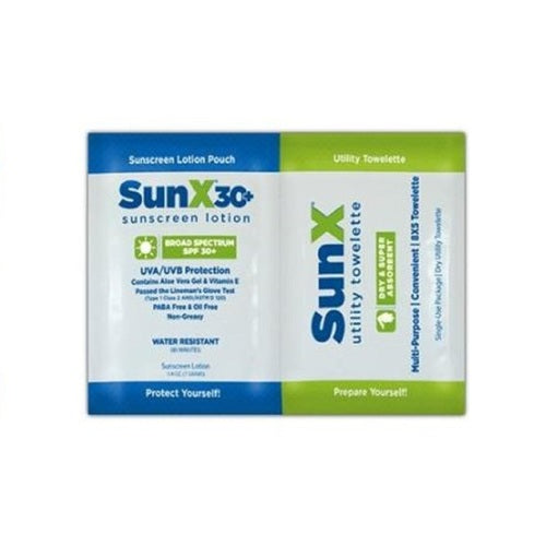 SunX 30+ - Sunscreen SPF 30 Lotion / Towelette Individual Packet - 71444