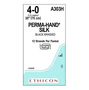 Perma - Hand SUTUPAK - Suture without Needle Braided Silk Nonabsorbable Coated Size 4 - 0 30 Inch Suture - A303H