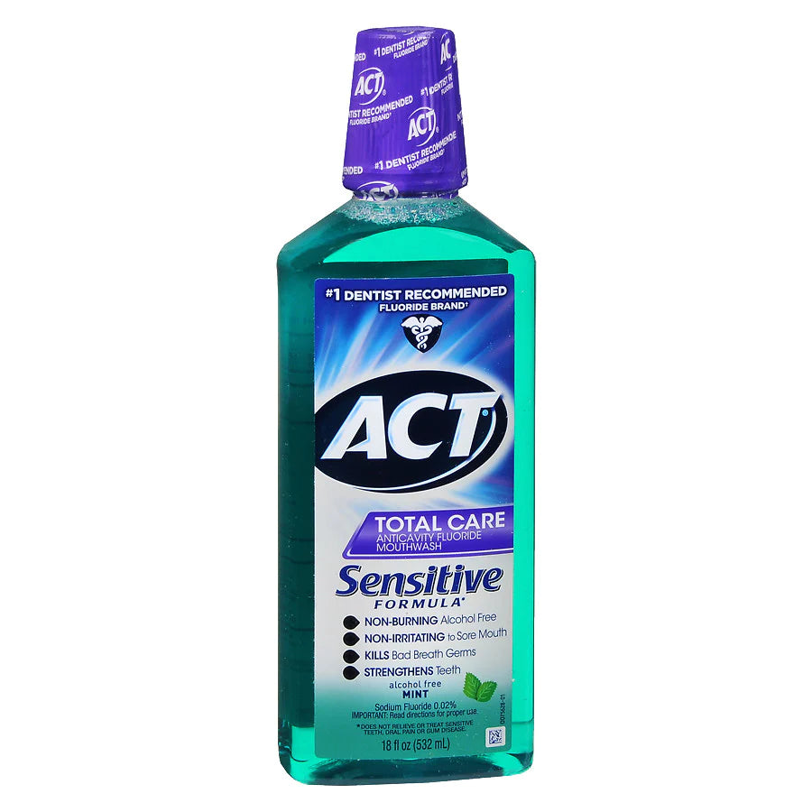 Act Total Care Sensitive - Mouthwash 18 oz. Mint Flavor - 04116709641 ...